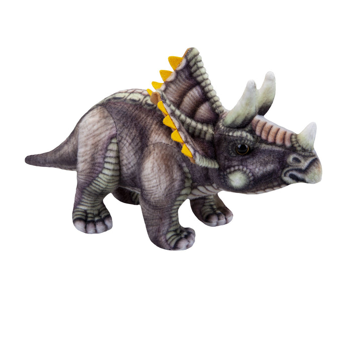 Triceratops Dinosaur Soft Toy Dinosaur Skeleton Body Plush Cuddly 25cm Grey