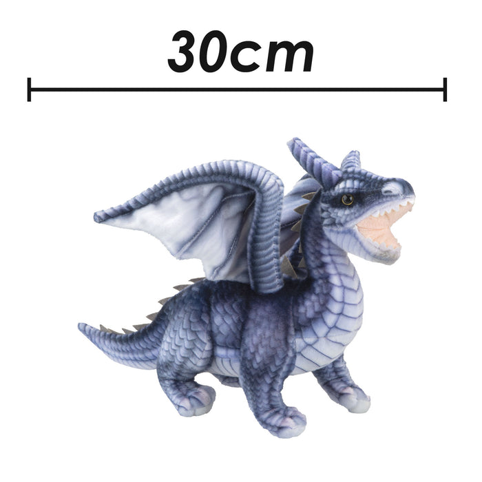 Dragon Grey Soft Toy Realistic Looking Dragon Plushe Cuddly Fantasy 30cm Grey