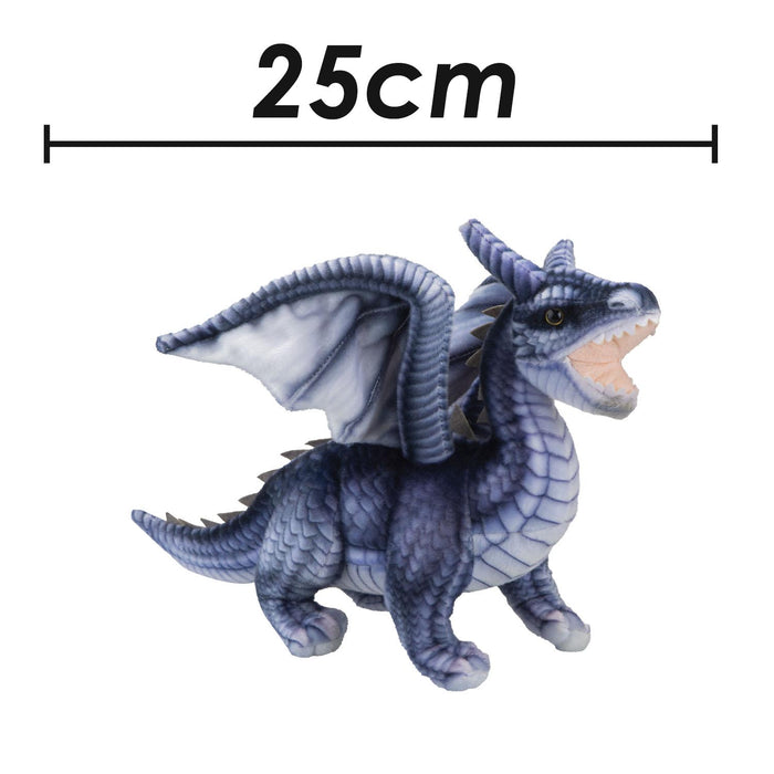 Dragon Grey Soft Toy Realistic Looking Dragon Plushe Cuddly Fantasy 25cm Grey