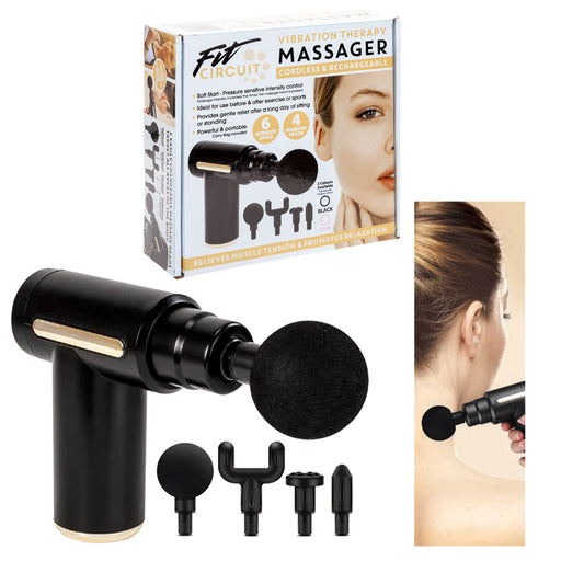 Compact Massage Gun and Bag with Attachments (Black)