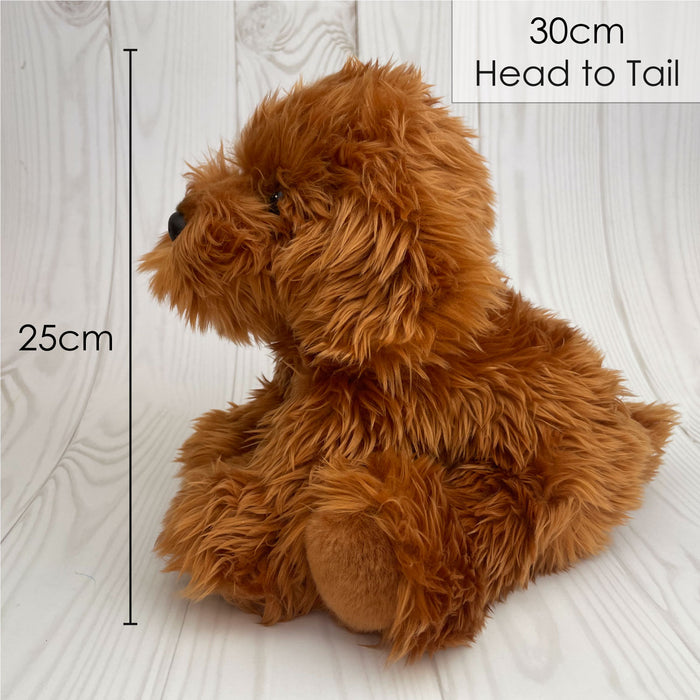 Cockapoo Dog Soft Toy Plush, Cavapoo, Labradoodle, - Red