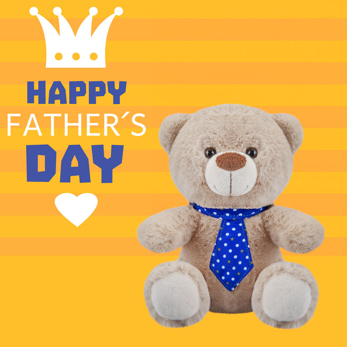 Best Dad Teddy Bear Blue Tie Fathers Day Gift Present, Bithday