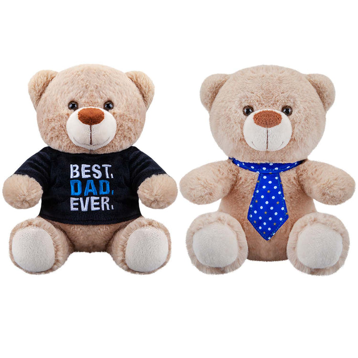Best Dad Teddy Bear Blue Tie Fathers Day Gift Present, Bithday Gift Blue Tie