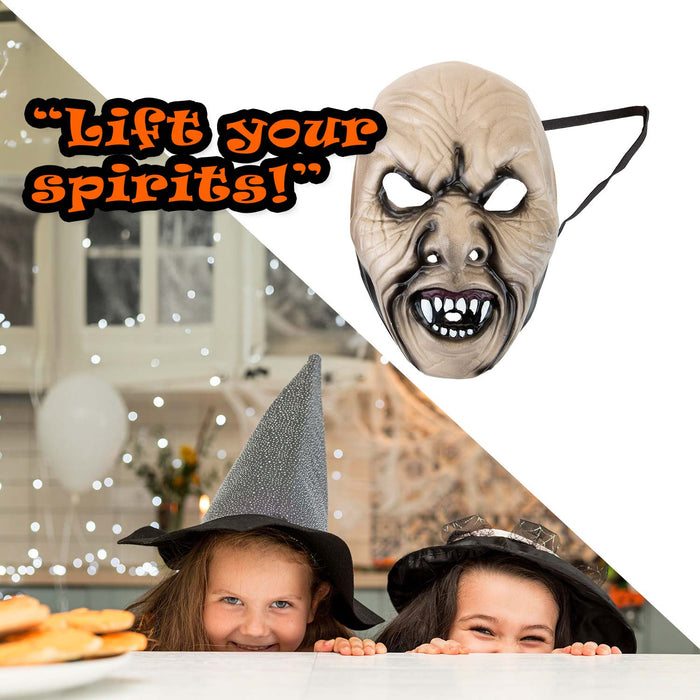 Halloween Scary Mask Old Man Face Halloween Party, Trick or Treat White