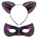 Halloween Cats Ears and Mask Set Halloween Party, Trick or Treat  Black Glitter