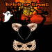 Halloween Cats Ears and Mask Set Halloween Party, Trick or Treat  Gold Glitter