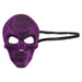 Halloween Skull Mask Glitter Web Design Halloween Party, Trick or Treat Purple