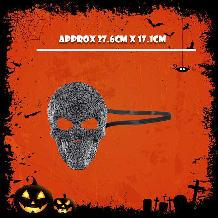 Halloween Skull Mask Glitter Web Design Party, Trick or