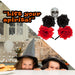 Halloween Glitter Headband 3 Roses Skull Design Trick or Treat Party Red