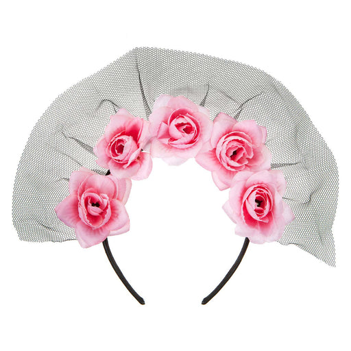 Halloween Veil Headband 5 Roses Design Party, Trick or Treat