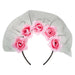 Halloween Veil Headband 5 Roses Design Halloween Party, Trick or Treat  Pink