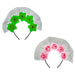 Halloween Veil Headband 5 Roses Design Halloween Party, Trick or Treat Pink