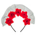 Halloween Veil Headband 5 Roses Design Party, Trick or Treat