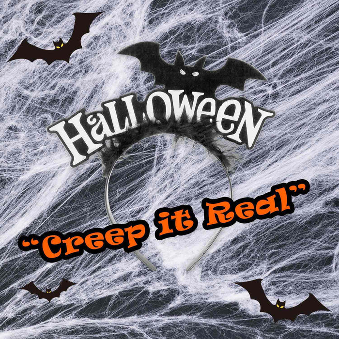 Halloween Bat Headband Halloween Party, Trick or Treat White