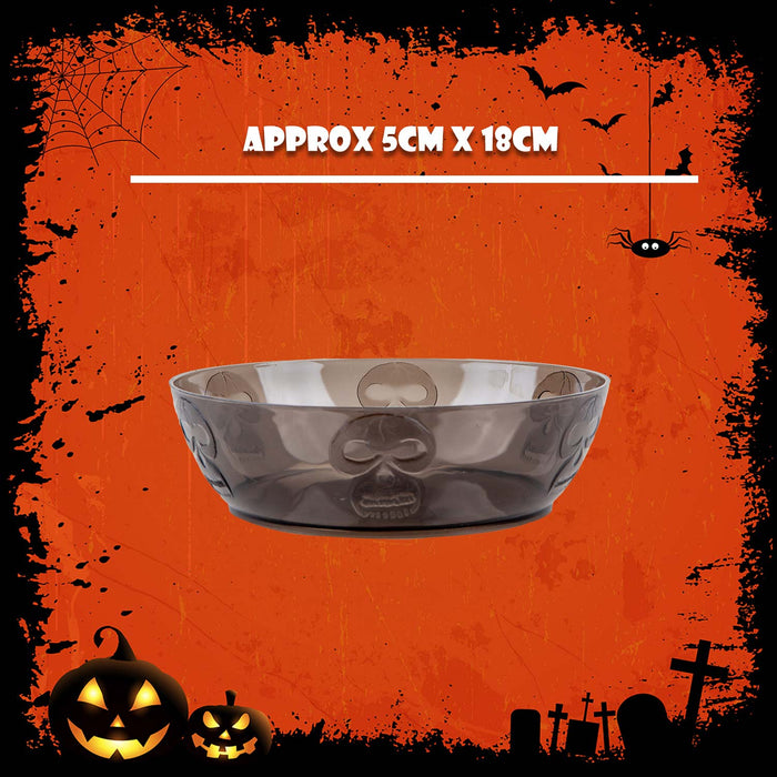 Halloween Skull Bowl Halloween Party, Trick or Treat 18cm x 5cm Black