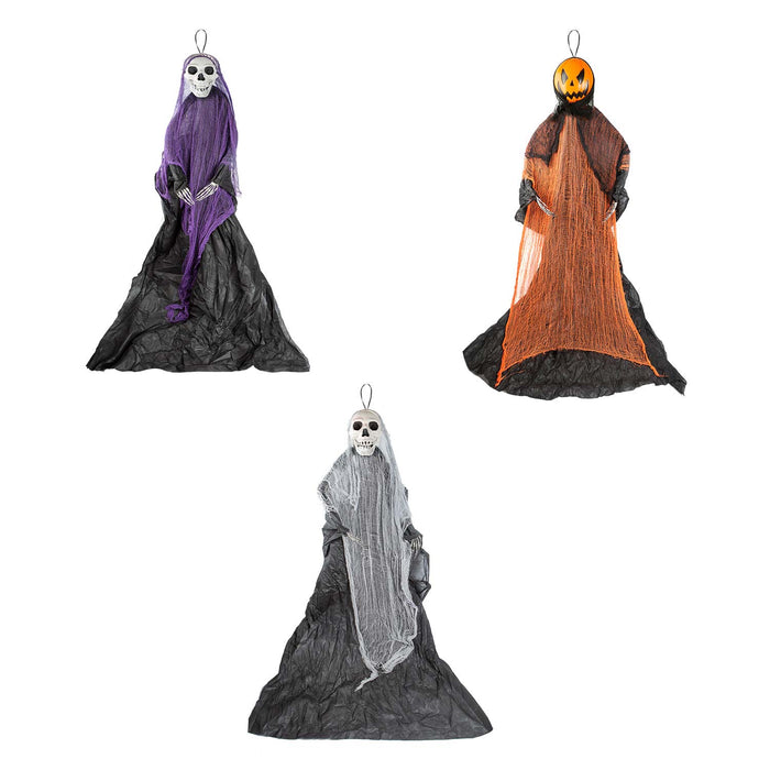 7ft Hanging Decoration Halloween Party, Trick or Treat Skeleton Purple
