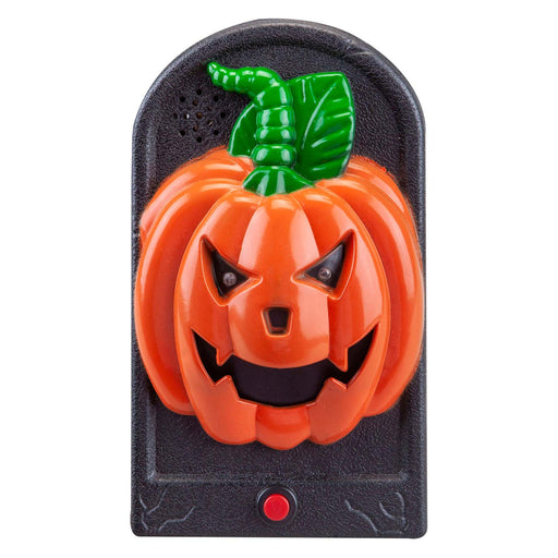 Halloween Spooky Doorbell with Flashing LED Lights Trick or Treat Pumpkin