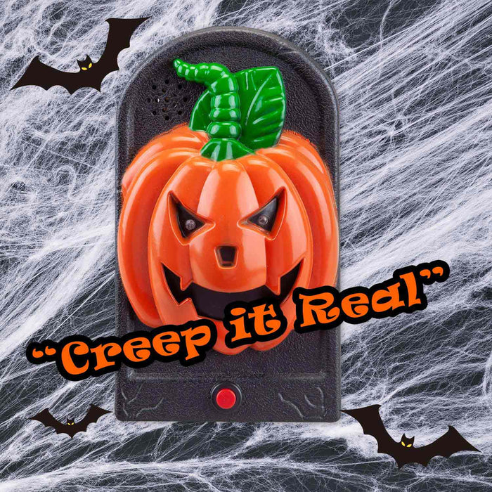 Halloween Spooky Doorbell with Flashing LED Lights Trick or Treat