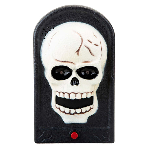 Halloween Spooky Doorbell with Flashing LED Lights Trick or Treat Skull