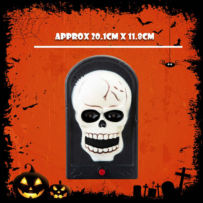 Halloween Spooky Doorbell with Flashing LED Lights Trick or Treat  Skull