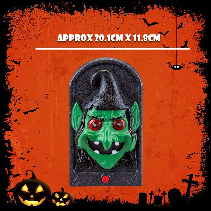 Halloween Spooky Doorbell with Flashing LED Lights Trick or Treat