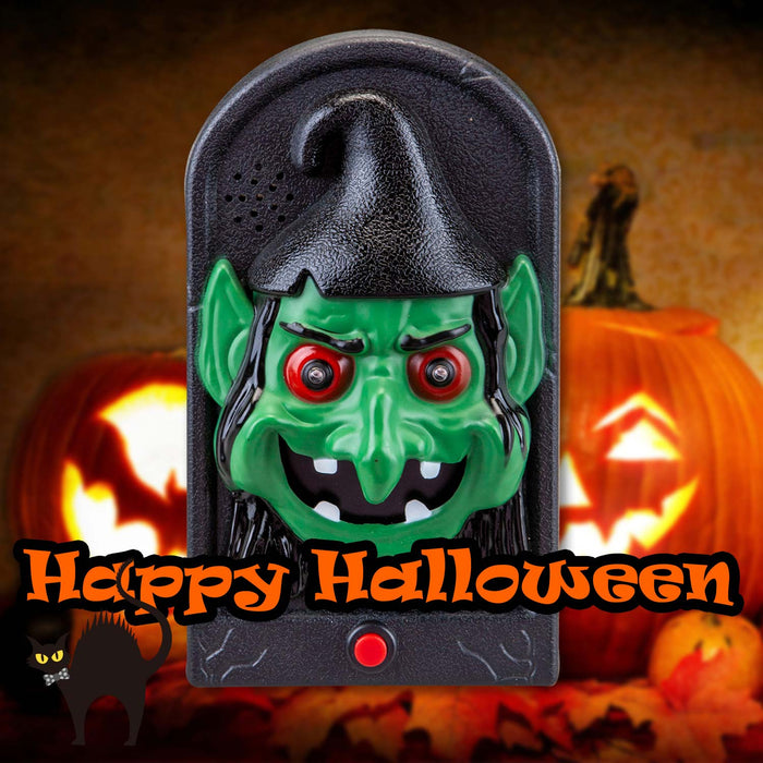 Halloween Spooky Doorbell with Flashing LED Lights Trick or Treat