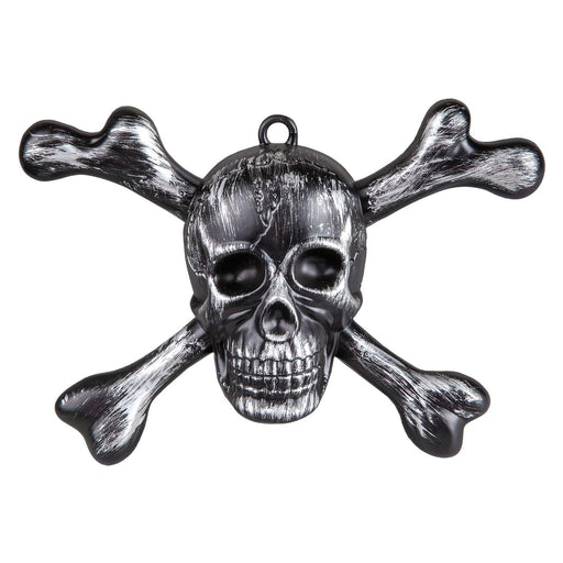 Halloween Wall Decorations Skull & Crossbones Party, Trick or Treat  Silver