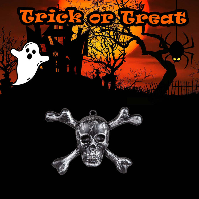 Halloween Wall Decorations Skull & Crossbones Party, Trick or Treat Silver