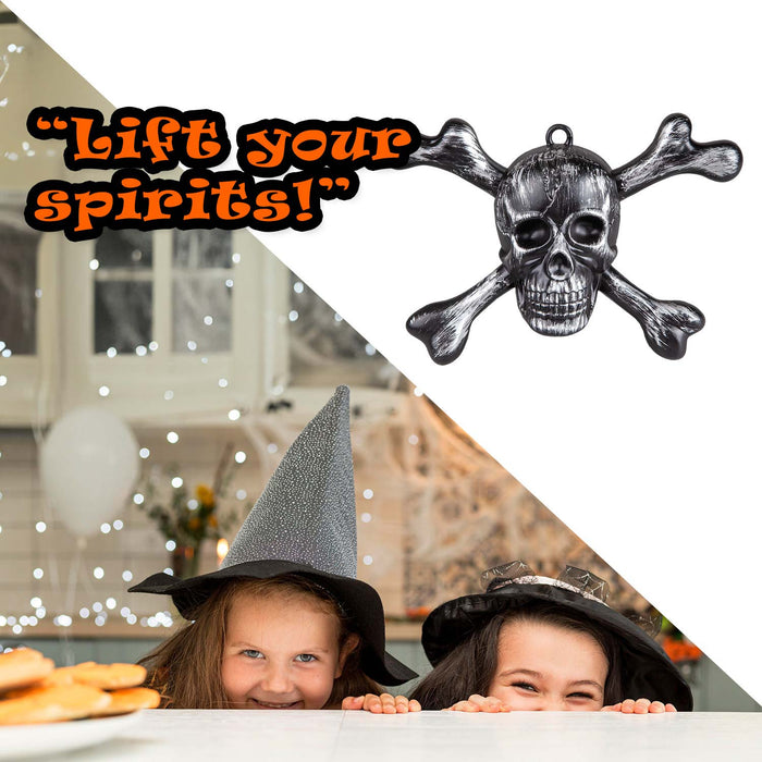 Halloween Wall Decorations Skull & Crossbones Party, Trick or Treat Silver