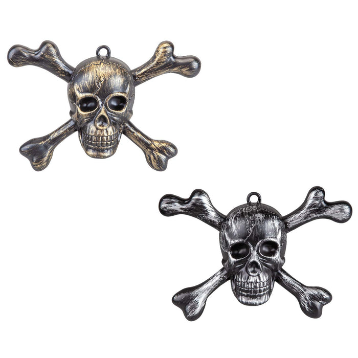 Halloween Wall Decorations Skull & Crossbones Party, Trick or Treat Silver