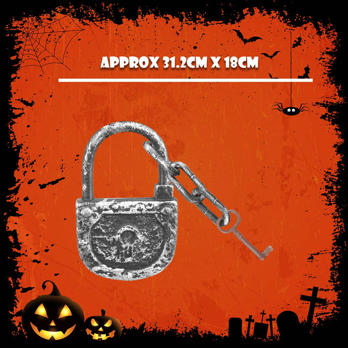 Halloween Decoration Lock, Chain & Key Halloween Party, Trick or Treat  Silver