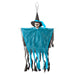 Hanging Skeleton Halloween Decoration With Light Up Eyes Trick or Treat  Blue