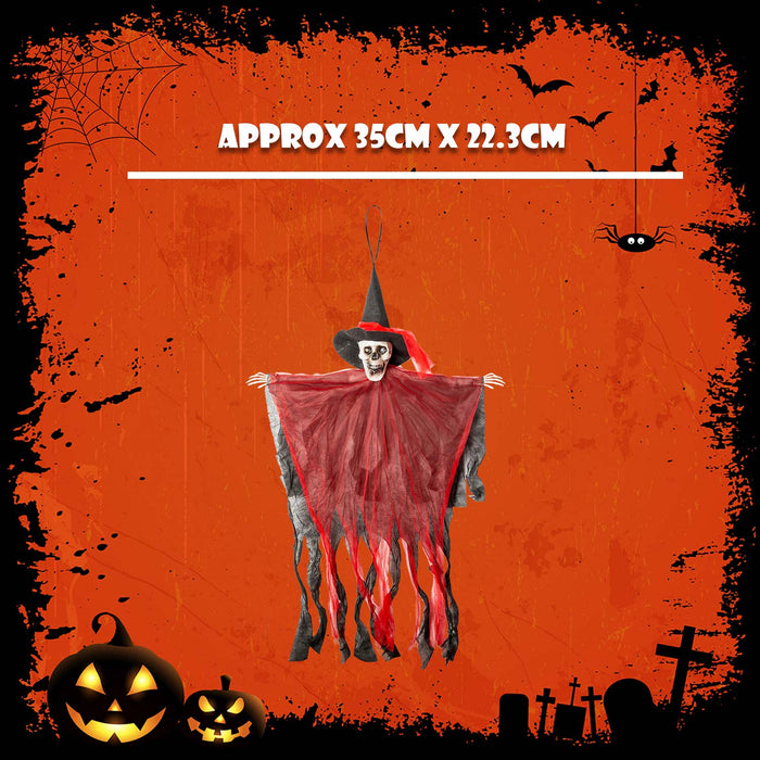 Hanging Skeleton Halloween Decoration With Light Up Eyes Trick or