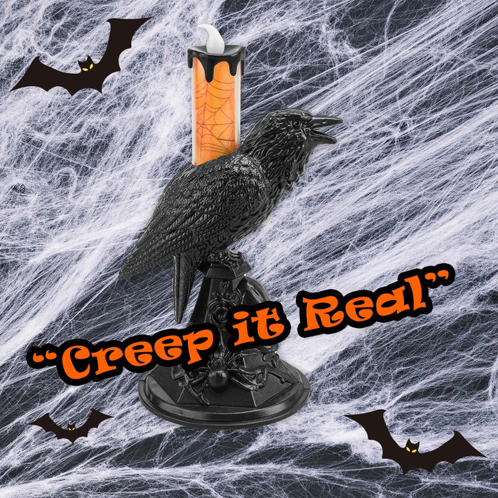 Flameless Halloween Crow Candle Halloween Party, Trick or Treat  Orange