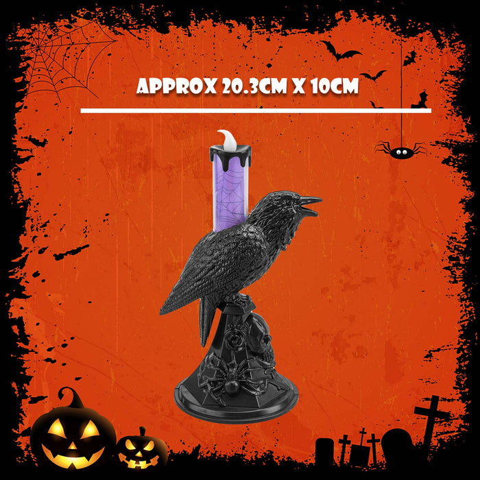 Flameless Halloween Crow Candle Halloween Party, Trick or Treat  Purple