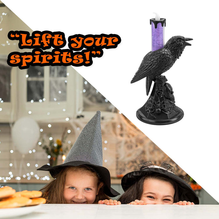 Flameless Halloween Crow Candle Halloween Party, Trick or Treat Purple