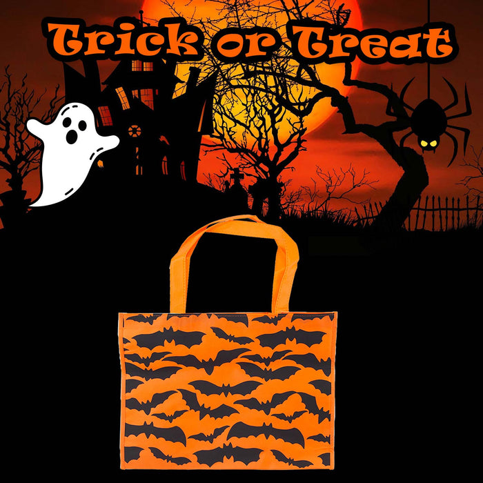 Halloween Shopper Bag Halloween Party, Trick or Treat 40cm x 32cm Orange Bat