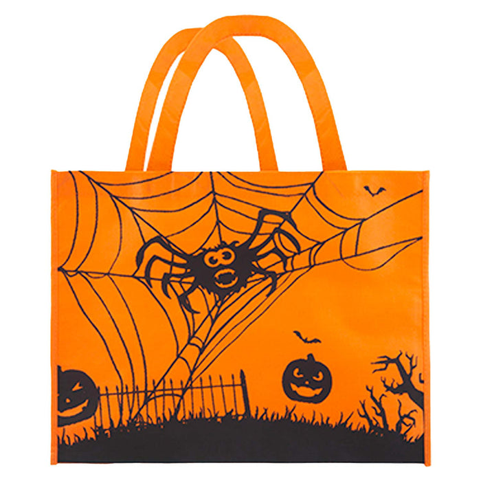 Halloween Shopper Bag Halloween Party, Trick or Treat 40cm x 32cm Orange Spider