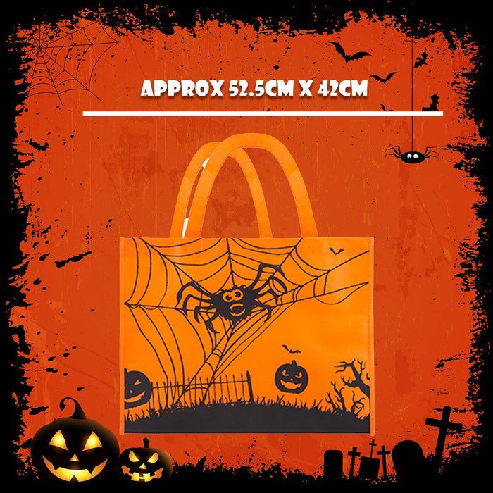 Halloween Shopper Bag Halloween Party, Trick or Treat 40cm x 32cm Orange Spider