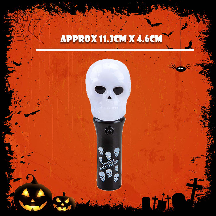 Halloween Light Up Wand Accessory Halloween Party, Trick or Treat 11.3cm Skull