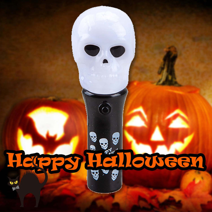 Halloween Light Up Wand Accessory Halloween Party, Trick or Treat 11.3cm Skull