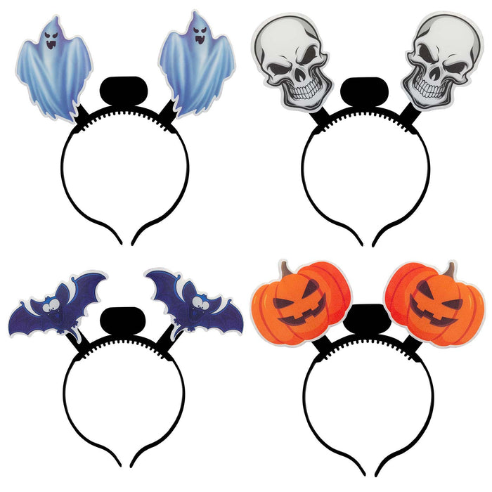 Halloween Headband Fibre Optic Light Up Hallows Party, Trick or Treat 22cm Ghost