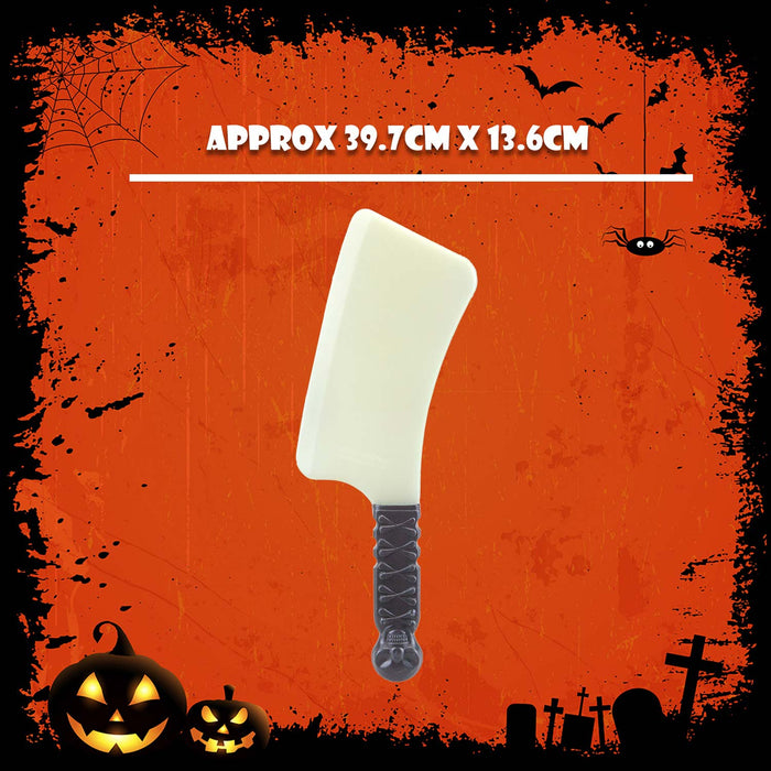 Halloween Weapon Cleaver Glow In The Dark Prop Trick or Treat 39.7cm Cleaver