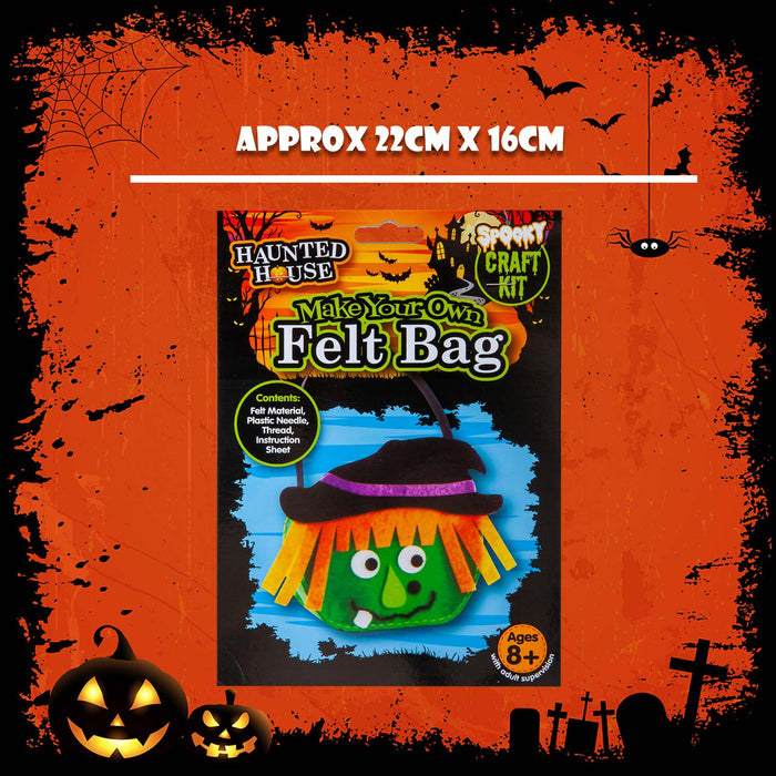 Halloween Felt Bag Kit Accessory Halloween Party, Trick or Treat 22cm Skull