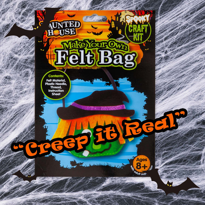 Halloween Felt Bag Kit Accessory Halloween Party, Trick or Treat 22cm Skull