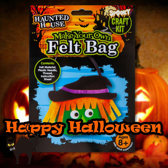 Halloween Felt Bag Kit Accessory Halloween Party, Trick or Treat 22cm Skull