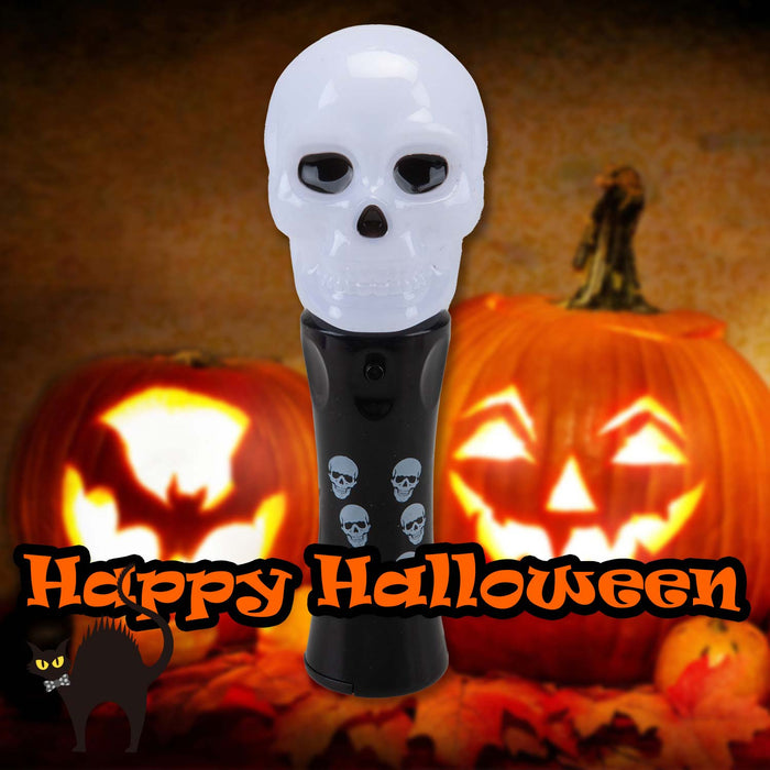 Halloween Flashing Wands Accessory Halloween Party, Trick or Treat 18.5cm Skull