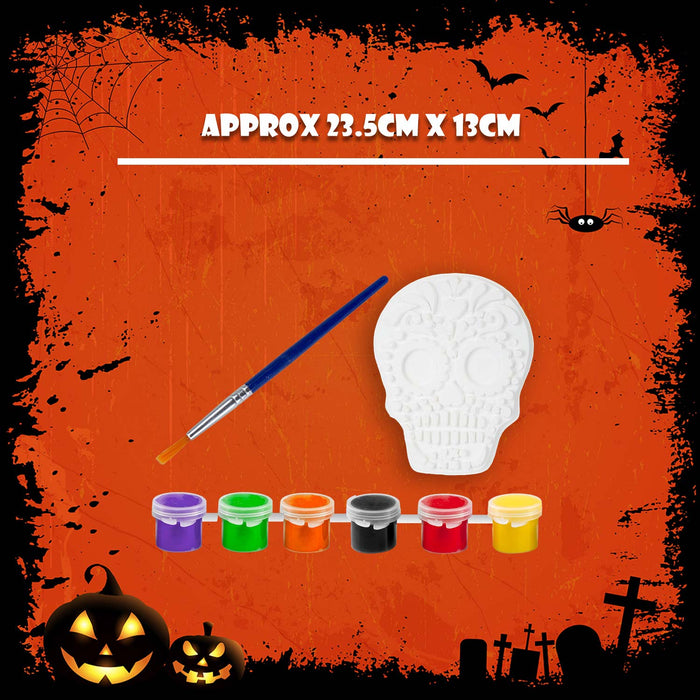 Halloween Decorations Craft Paint Kit Hallows Party, Trick or Treat 23.5cm Skull