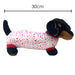 Sausage Dog Soft Toy - Dachshund Valentines Day Black with White Hearts 30cm