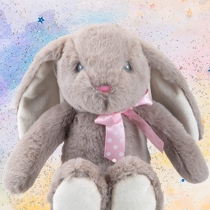 Sitting Floppy Pippin Rabbit In Grey 23cm